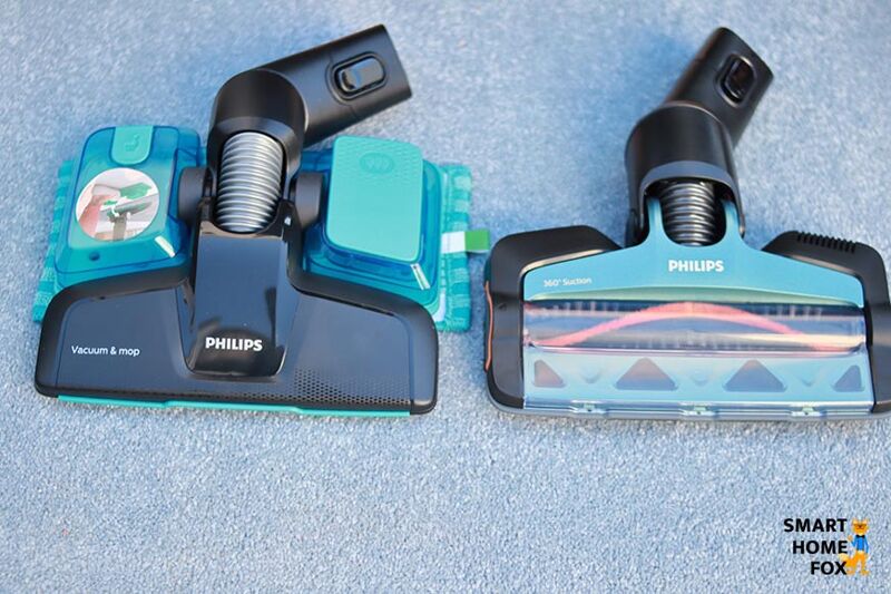 Speedpro Max Aqua с насадкой для швабры с магнитным соединением в дополнение к обычной всасывающей насадке.